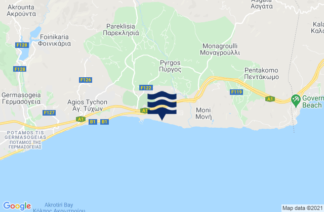 Mapa de mareas Sanída, Cyprus