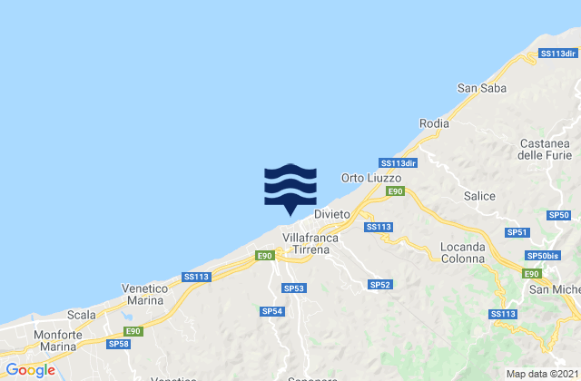 Mapa de mareas Saponara Marittima, Italy