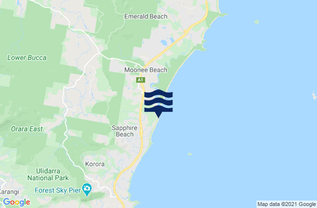 Mapa de mareas Sapphire Beach, Australia