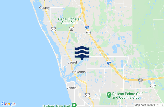 Mapa de mareas Sarasota County, United States