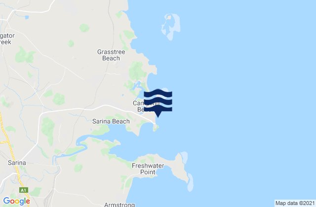 Mapa de mareas Sarina Beach, Australia