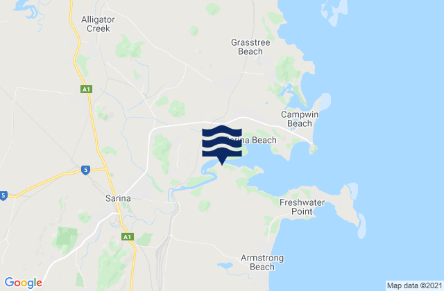 Mapa de mareas Sarina, Australia