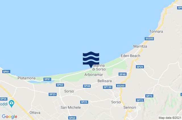 Mapa de mareas Sassari, Italy