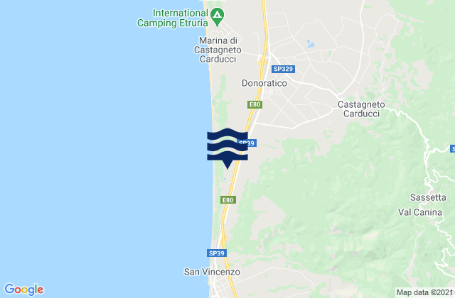 Mapa de mareas Sassetta, Italy