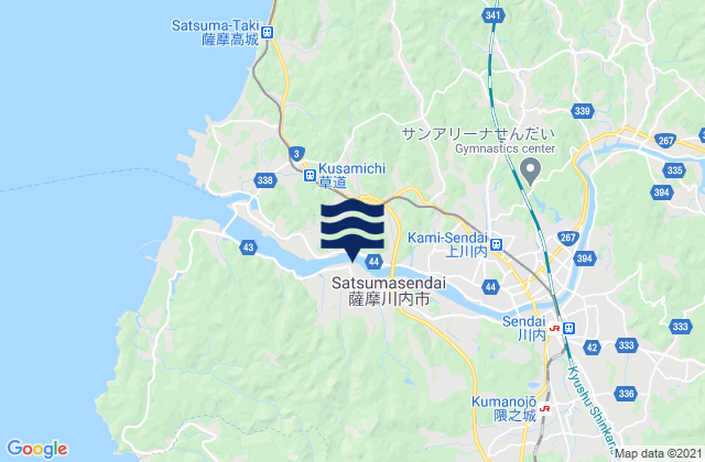 Mapa de mareas Satsumasendai Shi, Japan