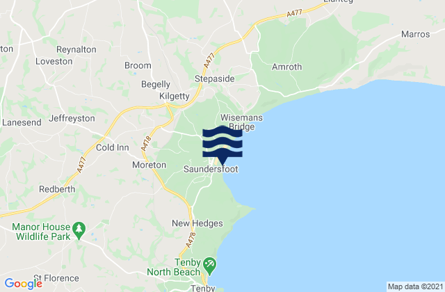 Mapa de mareas Saundersfoot, United Kingdom