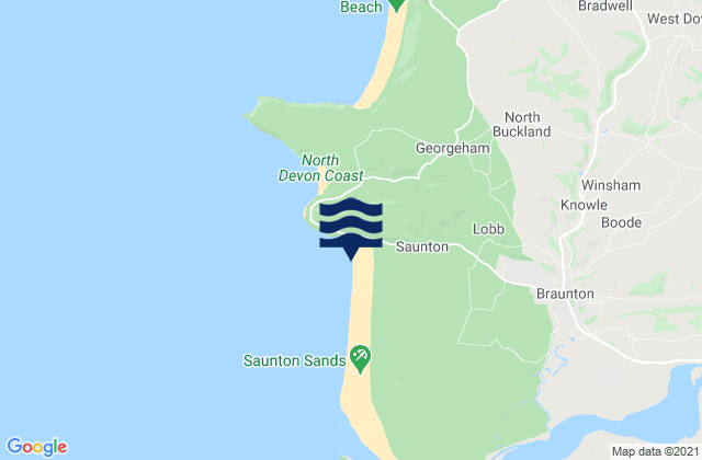 Mapa de mareas Saunton Sands Beach, United Kingdom