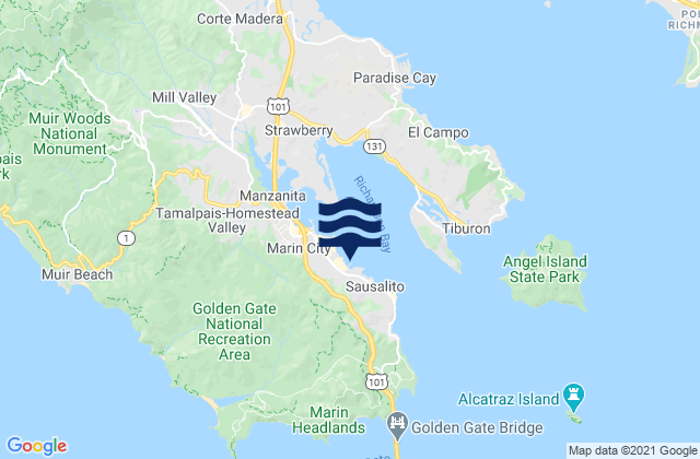 Mapa de mareas Sausalito (Corps Of Engineers Dock), United States