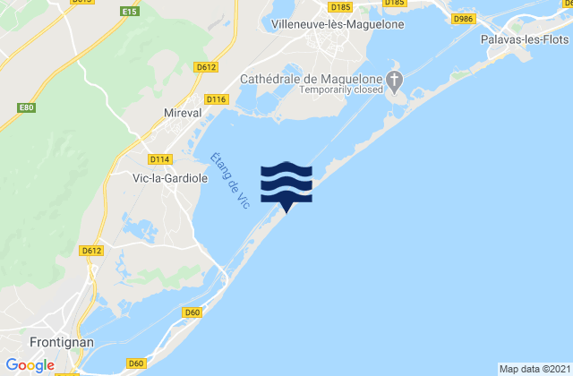 Mapa de mareas Saussan, France