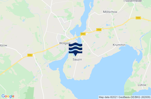 Mapa de mareas Sauzin, Poland