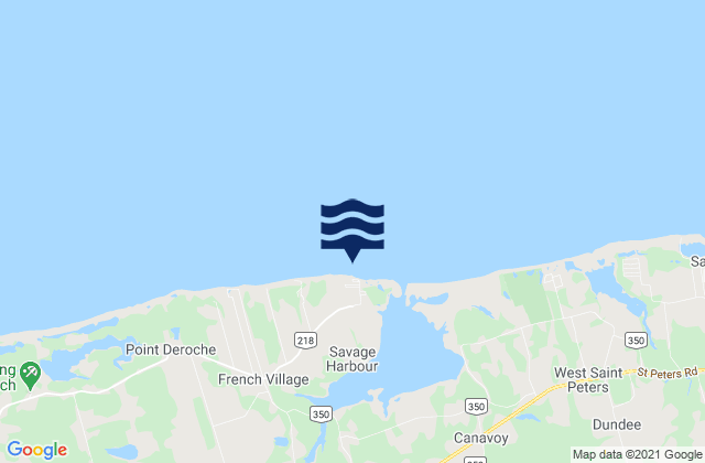 Mapa de mareas Savage Harbour, Canada