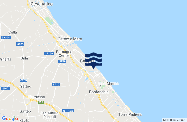 Mapa de mareas Savignano sul Rubicone, Italy