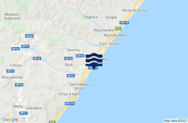 Mapa de mareas Savoca, Italy
