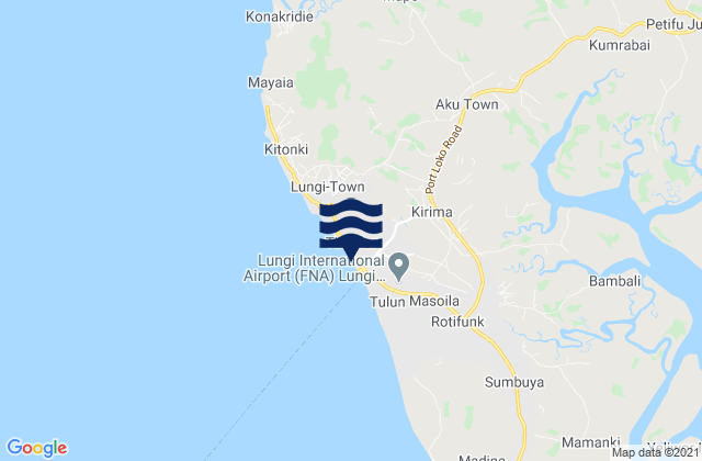 Mapa de mareas Sawkta, Sierra Leone