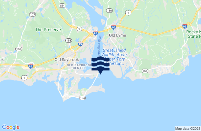Mapa de mareas Saybrook Channel, United States