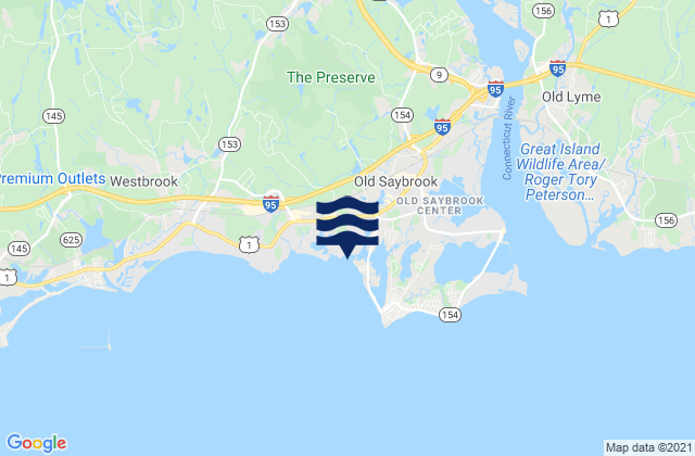 Mapa de mareas Saybrook Point River, United States