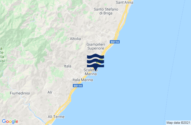 Mapa de mareas Scaletta Zanclea, Italy