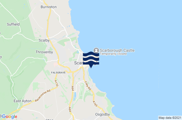 Mapa de mareas Scarborough - South Bay, United Kingdom