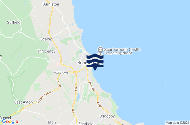 Mapa de mareas Scarborough South Bay Beach, United Kingdom