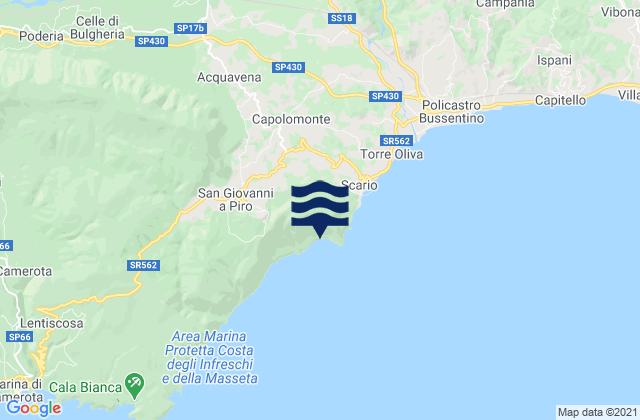 Mapa de mareas Scario, Italy