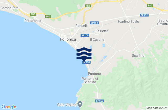 Mapa de mareas Scarlino Scalo, Italy