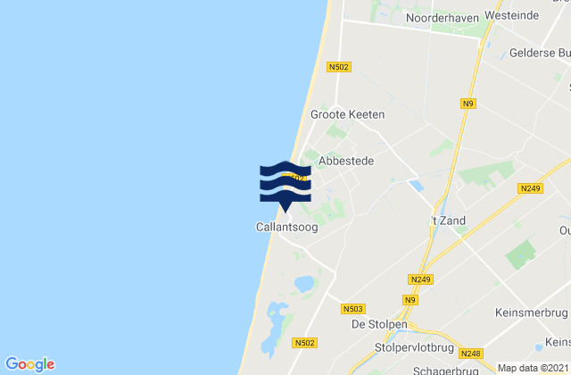 Mapa de mareas Schagen, Netherlands