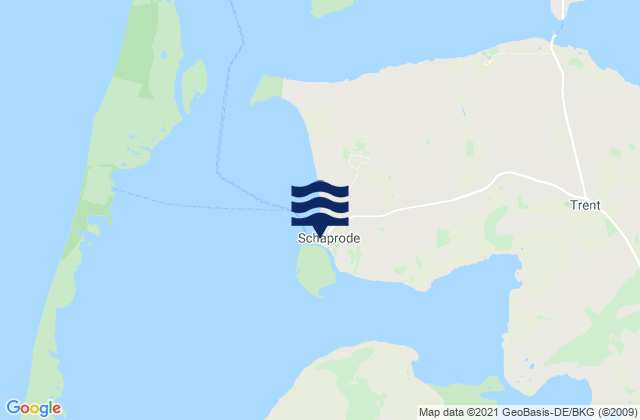 Mapa de mareas Schaprode, Denmark