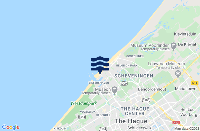 Mapa de mareas Scheveningen, Netherlands