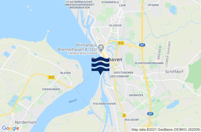 Mapa de mareas Schleusenhafen, Germany