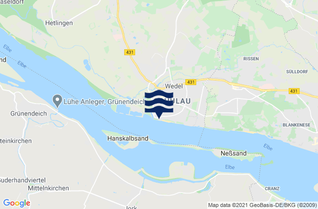 Mapa de mareas Schulau, Denmark