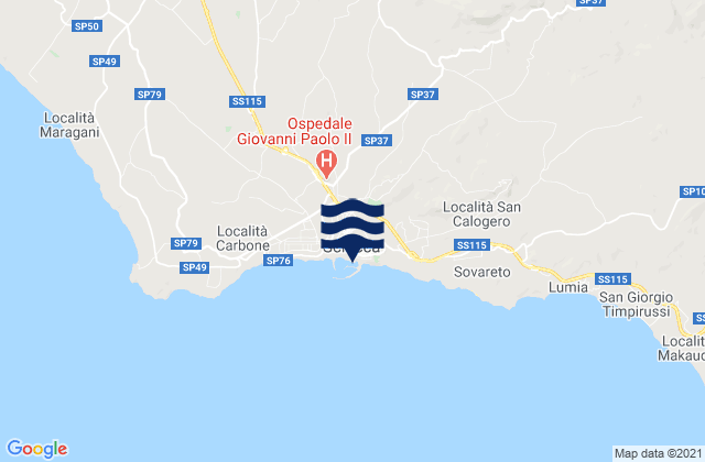 Mapa de mareas Sciacca, Italy