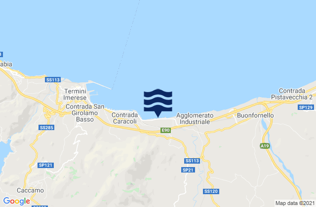 Mapa de mareas Sciara, Italy