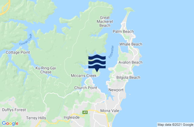 Mapa de mareas Scotland Island, Australia