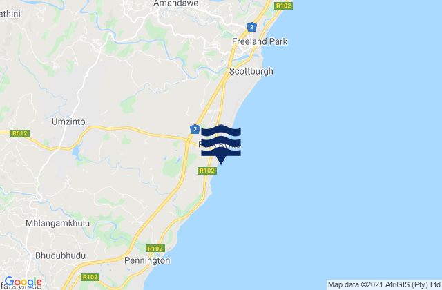 Mapa de mareas Scottburgh Point, South Africa