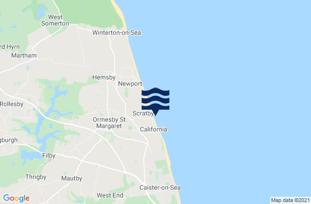 Mapa de mareas Scratby Beach, United Kingdom