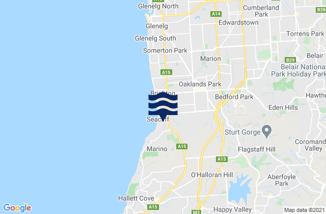 Mapa de mareas Seacliff, Australia