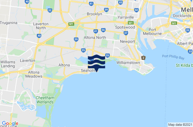Mapa de mareas Seaholme, Australia