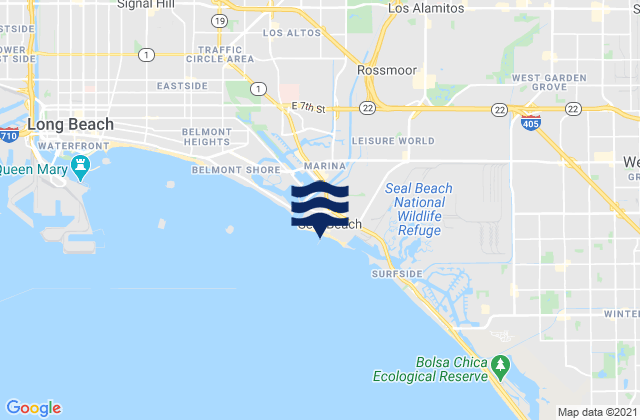 Mapa de mareas Seal Beach Pier, United States