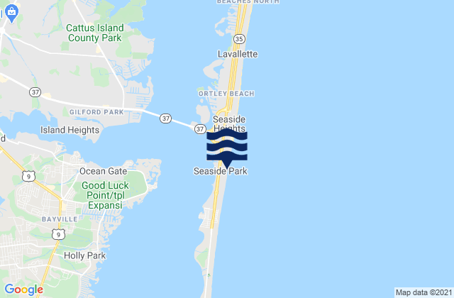 Mapa de mareas Seaside Park, United States