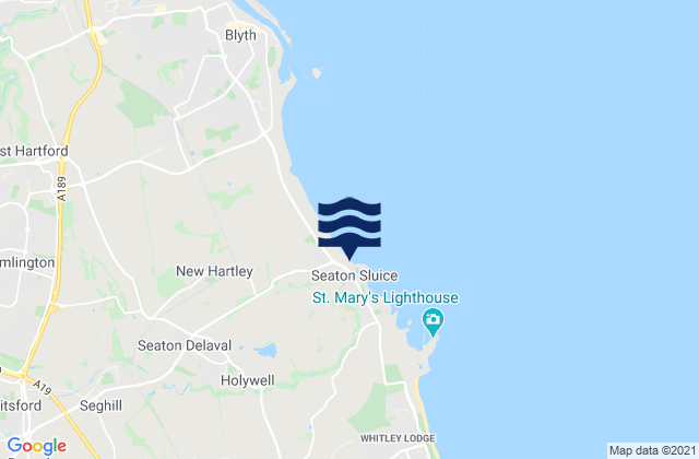 Mapa de mareas Seaton Sluice Beach, United Kingdom