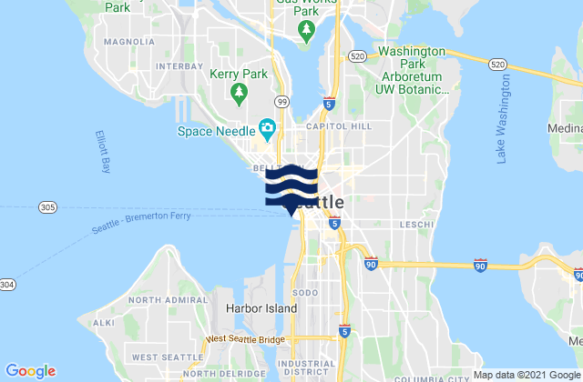 Mapa de mareas Seattle, United States