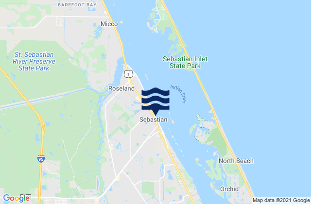 Mapa de mareas Sebastian, United States