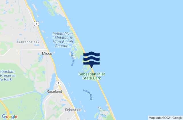 Mapa de mareas Sebastian Inlet Bridge, United States