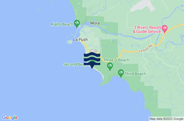 Mapa de mareas Second Beach, United States