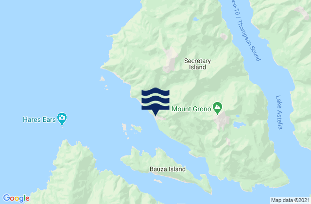 Mapa de mareas Secretary Island, New Zealand