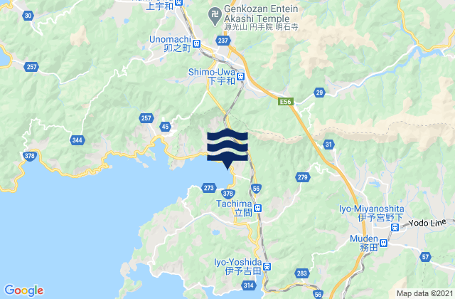 Mapa de mareas Seiyo-shi, Japan