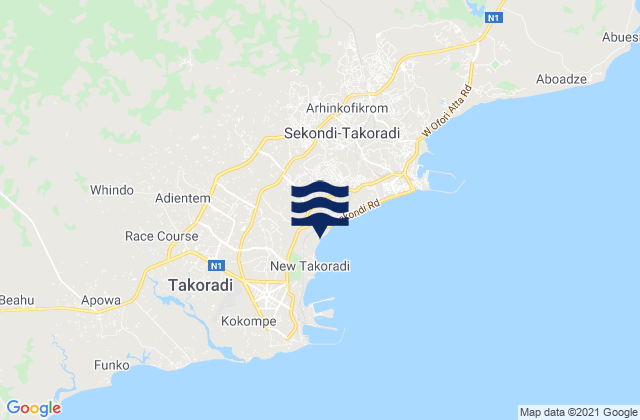 Mapa de mareas Sekondi-Takoradi, Ghana
