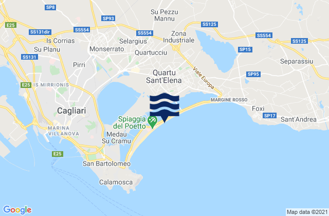Mapa de mareas Selargius, Italy