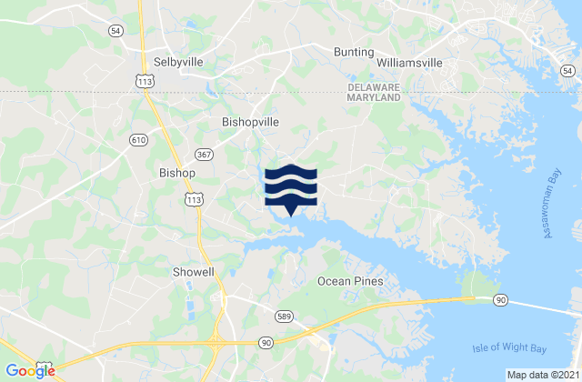 Mapa de mareas Selbyville, United States