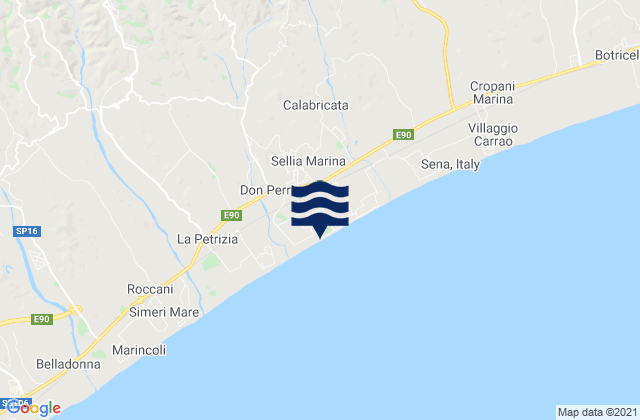 Mapa de mareas Sellia Marina, Italy